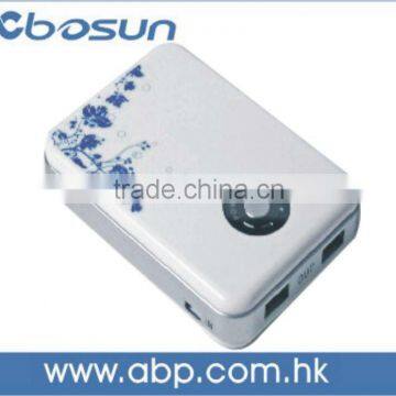 Super-thin 5V1A battery lipo/rechargeable battery with black,white and red color available