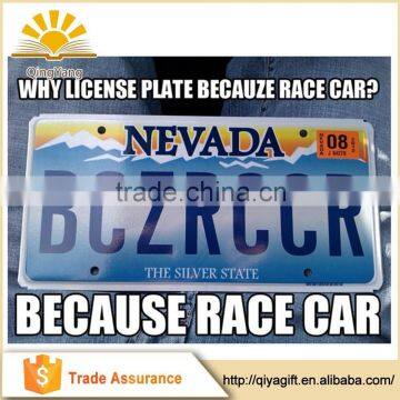 Newly Custom Novelty Souvenir Metal Car License Plate