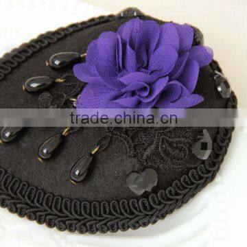 MYLOVE Dark Purple Flower Mini Top Hat Lady Party Hair Accessory