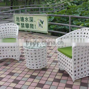 Big Hole Special White Rattan Wicker Garden Chairs and Table photo-4