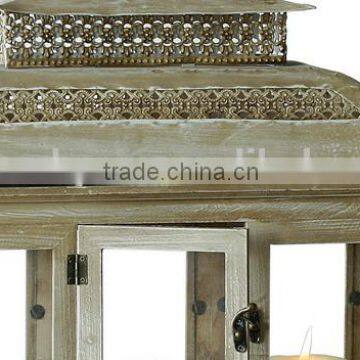 House Design Wood Hurricane Candle Lantern photo-4
