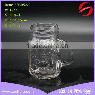 Cheap price high quality glass mini mason jar with handle