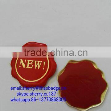 Red Color Gold Logo Embossed Wax Seal Stickers