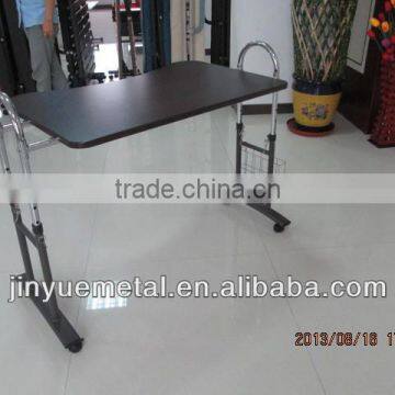 Height Adjustable Iron Wooden Table