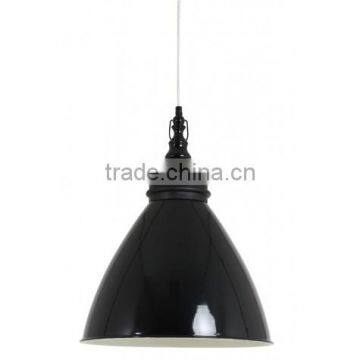 Metal Wood Hanging Pendant Light / Black Ceiling Shade Lamp