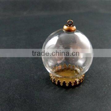 30mm Round Bulb Vial Glass Bottle With 20mm Open Mouth DIY Pendant Charm Supplies 1810291