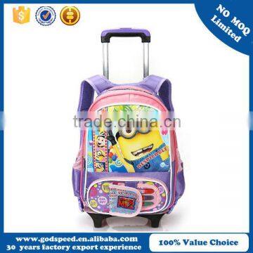 Custom Logo Kids Trolley School Bag For Girls