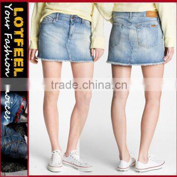 High quality women Cutoff Denim Miniskirt jeans (LOTX287)