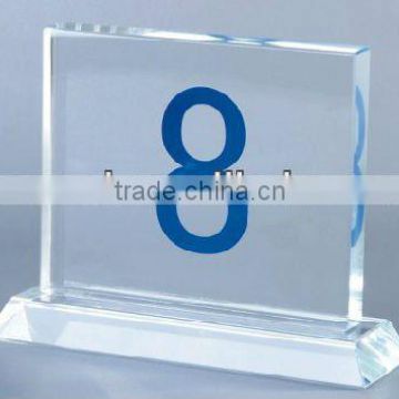 clear acrylic table number holder for restaurant and bar