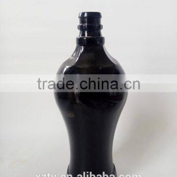 525ml black colored glass liquor empty bottle