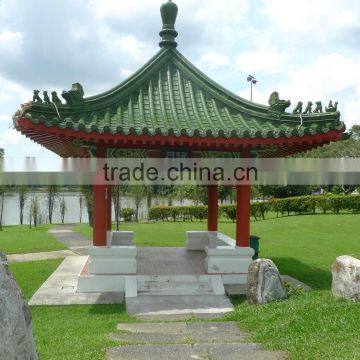 Supply to Malaysia Chinese garden Green roof tiles