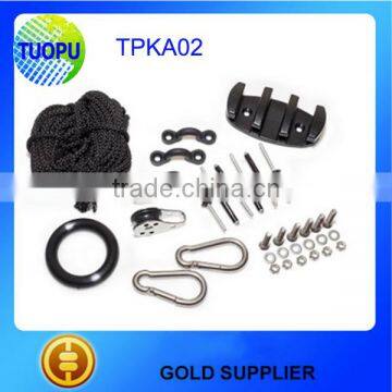 Tuopu canoe anchor kit system yak gear deluxe anchor trolley kit for canoe kayak pad eye anchor kit