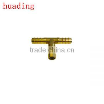 T-type hose barb ,brass tee connector, size 3/16" 1/4" 5/16" 3/8" 1/2" 5/8",copper hose barb fitting