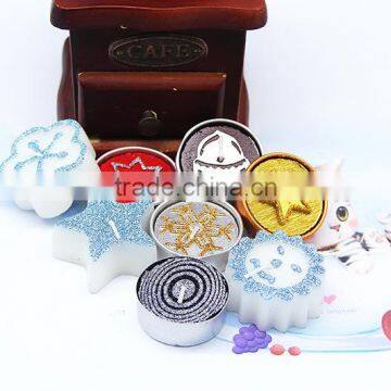 snow paraffin wax Christmas tealight,Christmas candles 6pcs/box