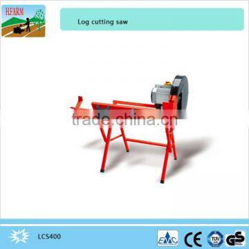 Electric circular log saw with built-in brake