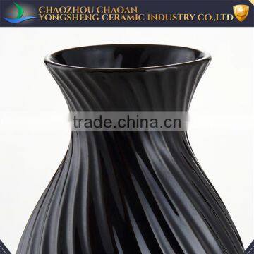 Black Ceramic Art Vase Table Vase Home Decoration 8'' photo-2