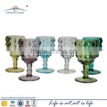 Green Blue Set 6 Bubble Style Vintage Fine Glass Elegant Stemware for Champagne or Cocktail photo-3