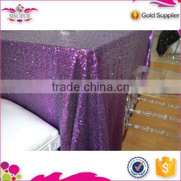 Wholesale Qingdao Sinofur Cheap OEM Ruffled Sequin Rosette Wedding Table Cloth for Restaurant photo-5