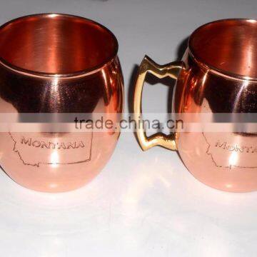 Engraved Pure Copper Beer Mugs, Personalised Moscow Mule Copper Mug