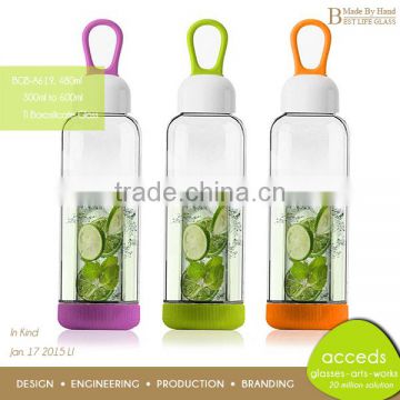 Fancy Decorative Heat Resistant Glass Portable Bottle