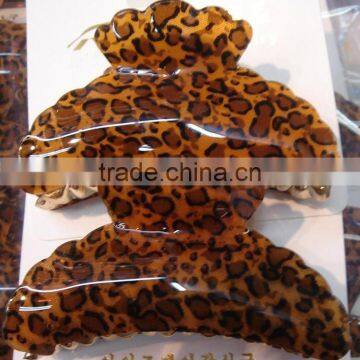 acryl hair claw 9cm, leopard design