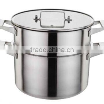 2 Layers Stainless Steel Steamer Pot With Bakelite Handle photo-5