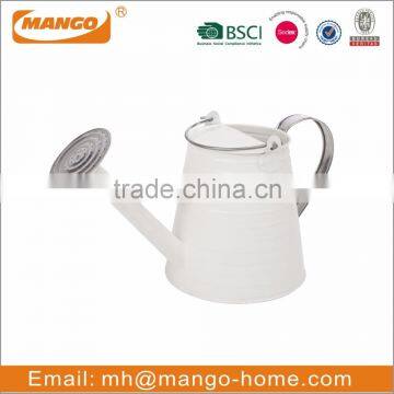 Long Reach White Cone Garden Paint Metal Watering Can