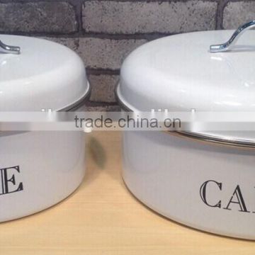 Cream 2pc Storage Cake Tin