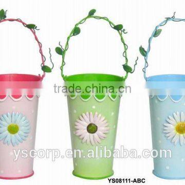 colorful and cheap Metal pot hanger for garden 7.5"H