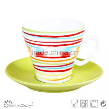 Cup Saucer handpainting top sale relaxation and antique style with dots