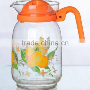 Glass Tea pot with handle and lid