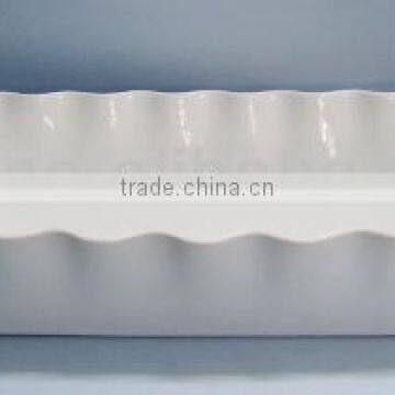 stoneware rectangle scalloped edges shaped baking bread loaf pan