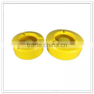 China Khaki Color Hole Ceramic-like Melamine Ashtray With Lid photo-3