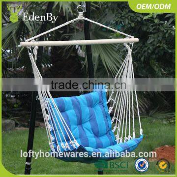 2017 Hot sale cotton and cushion indoor and garden hanging baby swing chair