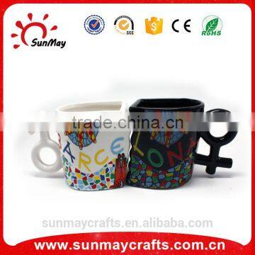 Wholesale custom cheap ceramic couple souvenir mugs for sale