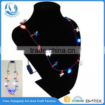 4th of July string lights flashing star necklace