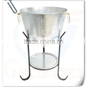 Galvanized Tub Large Ice Bucket With Stand Metal Ice Bucket photo-4