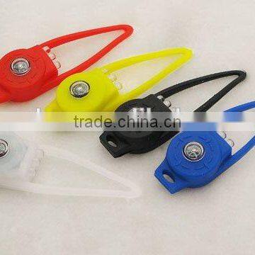 Lichao LC-7008 Colorful 2 Mode 3 LED Bulbs Silicone Strobe Light on Bike