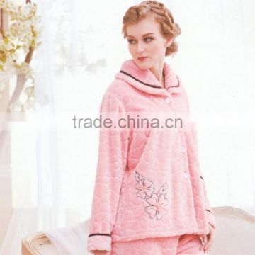 Wholesale woman Flannel pajama set customized design free samples lovely clothes for girl