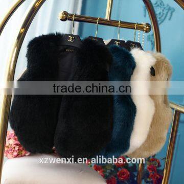 Winter High-grade Candy Color Thick Luxury Lady Short Faux Fox Fur Vest Woman Dress