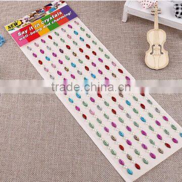 2017 Wholesale Customized Shape Custom Self Adhesive Acrylic Rhinestone Crystal Diamond Sticker For Car Decoration photo-2