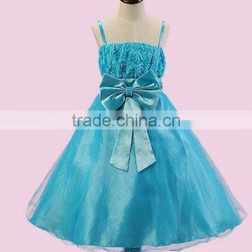 Wholesale Wedding Party Show Beautiful Braced Skirt Flower Girl Dress Summer Spaghetti Straps Party Kid Dress photo-4