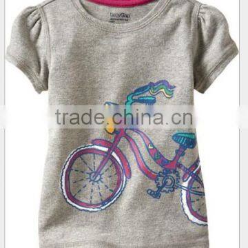 fashion new arrival boys and girls cartoon summer t shirts children's bike pattern summer T-shirts kids clothes