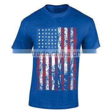 Vintage American Flag Men's T-Shirt Fashion Design Distressed T Shirt Patriotic Tattered USA Flag Tee