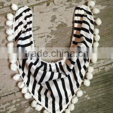 Baby Boutique Bibs Cotton Fabric Black and White Stripes Kids Feeding Hot Products 2017 photo-4