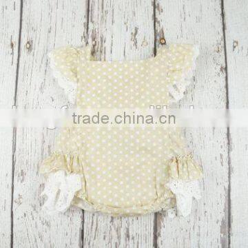 Newborn Baby Girls Polk Dots Lace Bubble Toddler Kids Ruffle Boho Romper photo-2