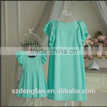 Mint Mother Daughter Matching Dress Chiffon Bridesmaid Dress Backless Summer Dresses