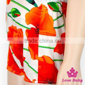 HYB141 Lovebaby Wholesale Large Floral Print Romper With Lace Hot Summer Baby Halter Rompers 0-6 Years Old Funny Baby Rompers photo-2