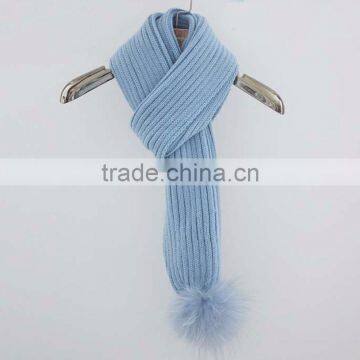 Myfur Black Color Real Raccoon Fur Pom Pom Wool Knitting Scarf For Unisex Adults photo-6