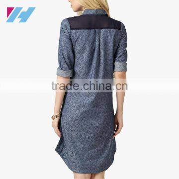 Korean Wholesale Fitness Apparel Clothing Printed Slim Shift Shirt Dresses photo-4